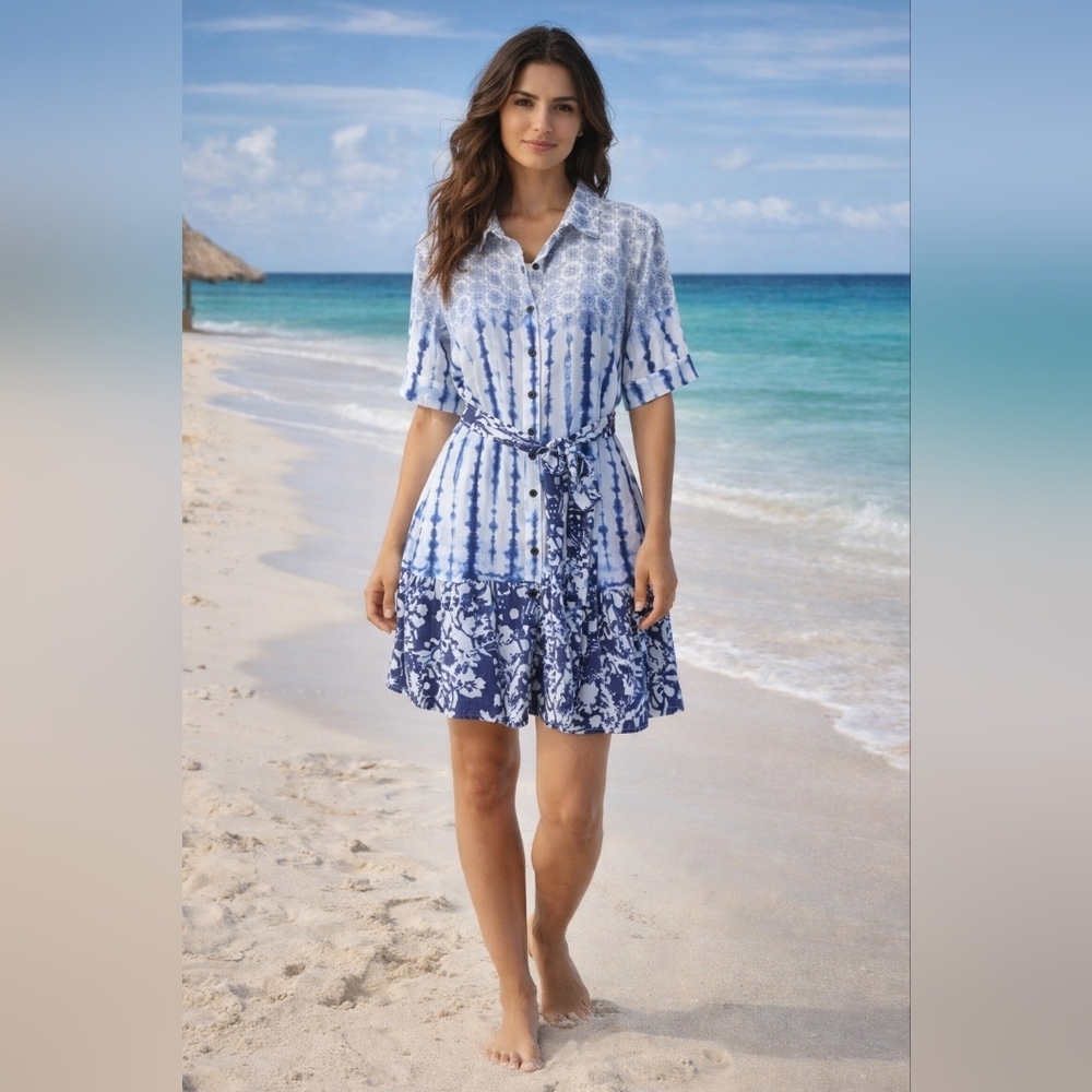 Peter Som Tye Dye Belted Dress
